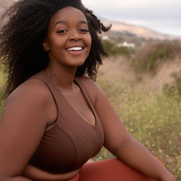 Classic Performance Bralette - Bark Solid Shimmer for wholesale by Lola Getts Inc