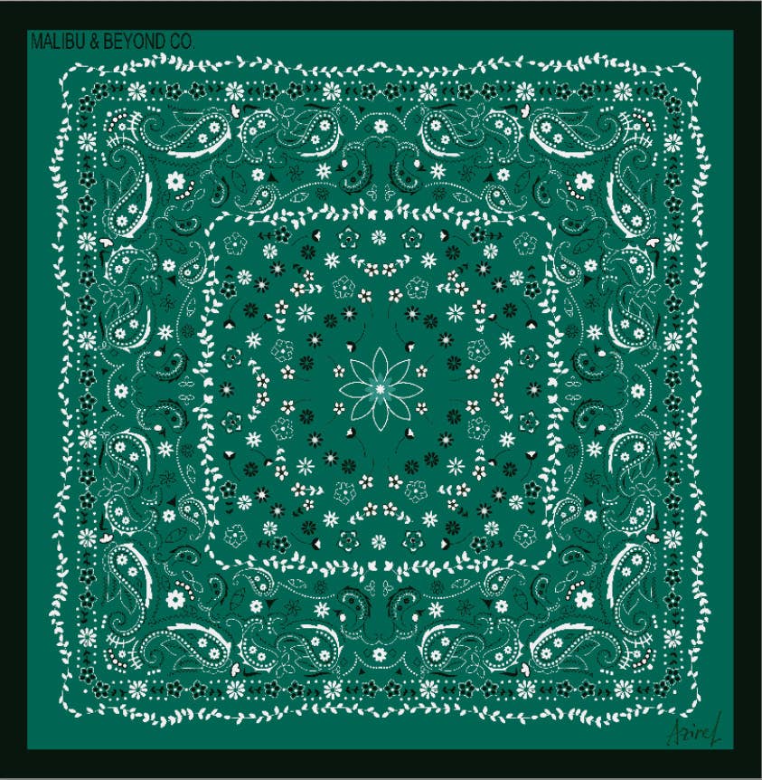 Malibu & Beyond Co /LENNOX MODE - Vendita all'ingrosso Bandana - Donna - Iconico bandana vintage americano in seta di gelso 100%!19