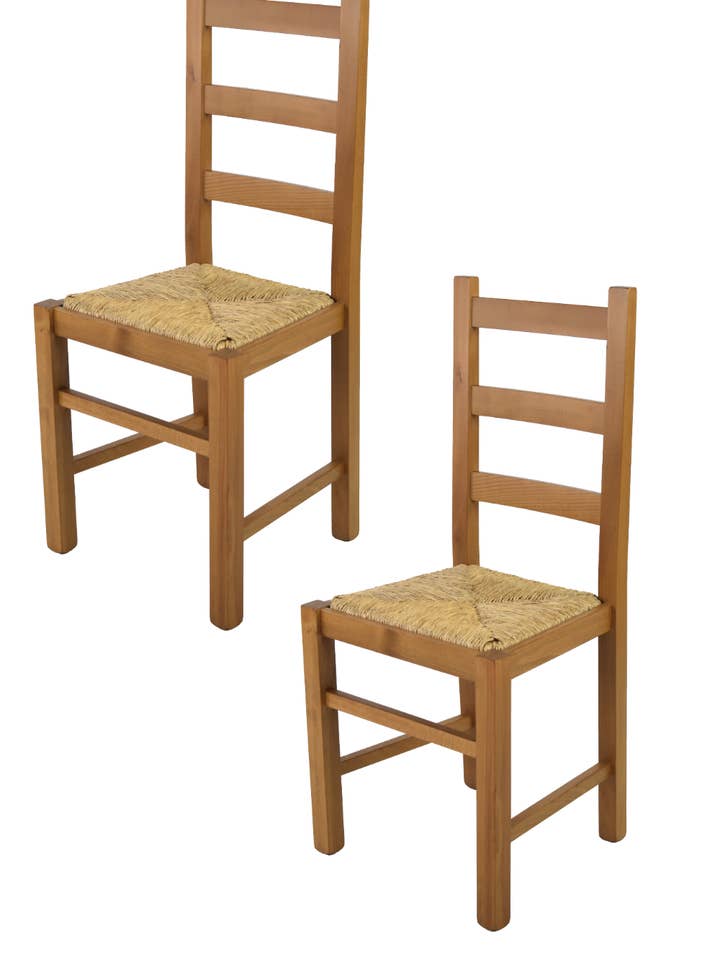 Cadeiras rústica em madeira de carvalho e assento de palha por atacado de Tommychairs