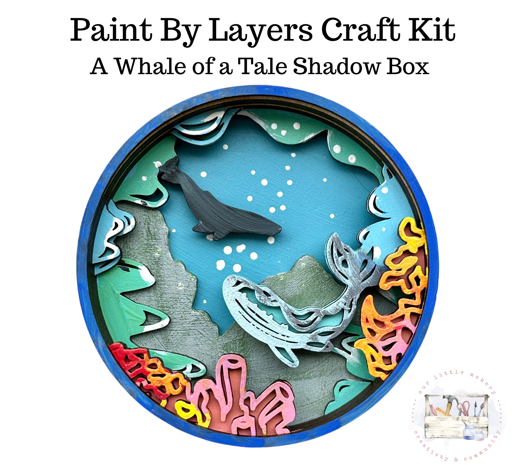 Our Little Makery - Wholesale DIY Craft Kit - A Whale of a Tale Shadow Box Kit  1