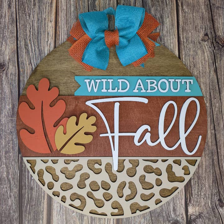 Wild About Fall 3D DOOR HANGER - G06 for wholesale by Paisley Grace Makery