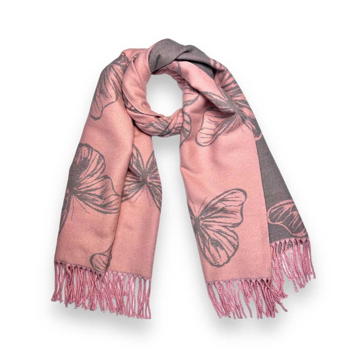 Lili Scarves (US Duty Free) – wholesale Halsduk - Dam – Fjäril Kasmirblandning Vinterscarf1