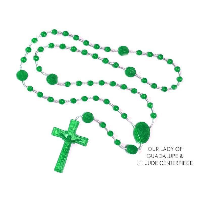 SAN JUDITAS RELIGIOUS ARTICLES – wholesale Bönehalsband – PLASTKRANS: GRÖN1