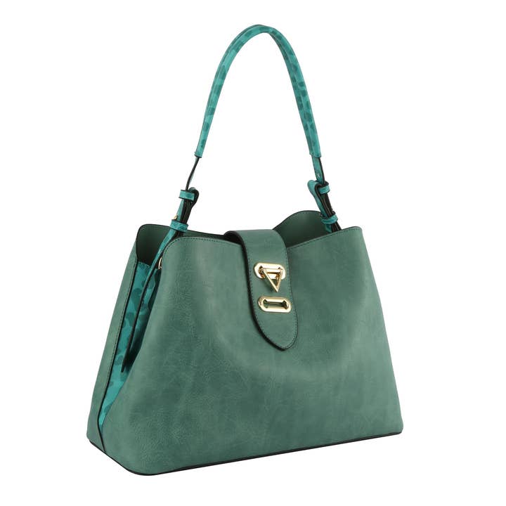 Handbag Factory Corp - Wholesale Satchel - Women's - Soft Leather Satchel Top Handle Shoulder Bag - Interior Zip