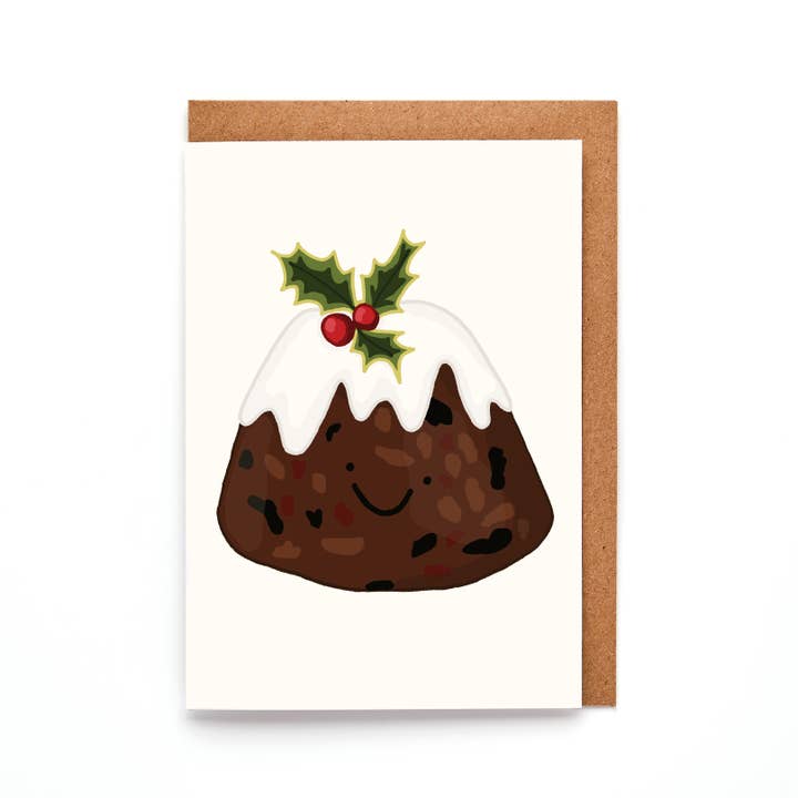 Mini Christmas Pudding Card | Funny Festive Foodie Mini Card for wholesale by You've Got Pen On Your Face