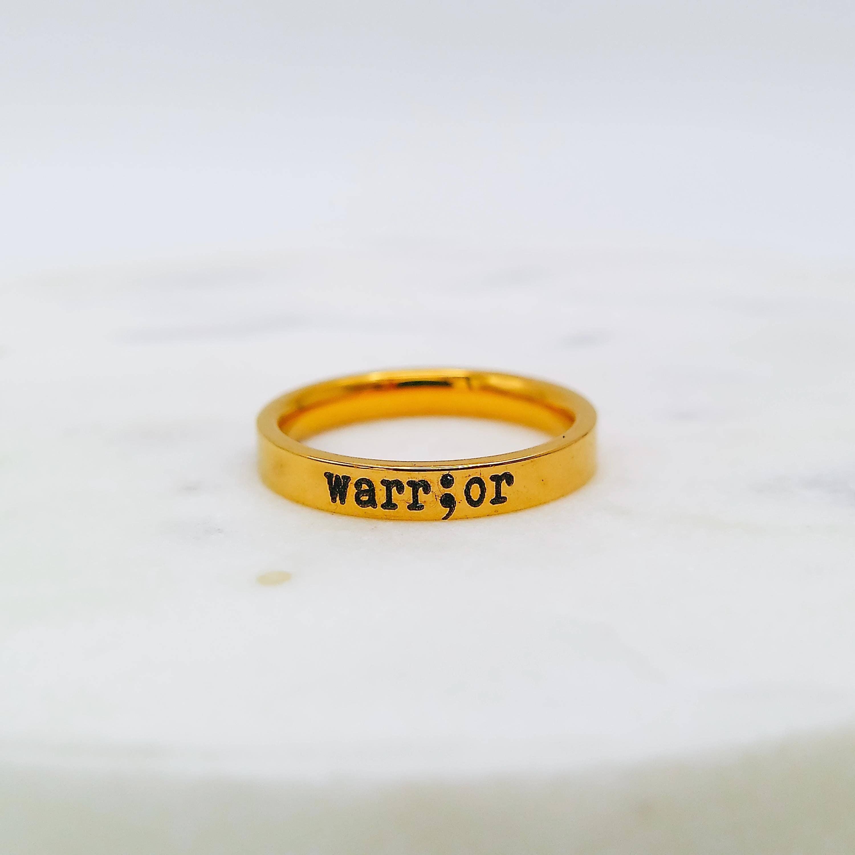 Avy + Tay - Wholesale Band/Stacked Ring - WARRIOR SEMICOLON RING1