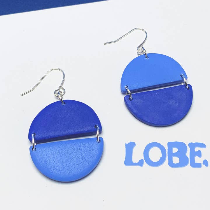 LOBE DESIGNZ – wholesale Dangle earrings – Semi Circle Simple Blue Hook Earring0
