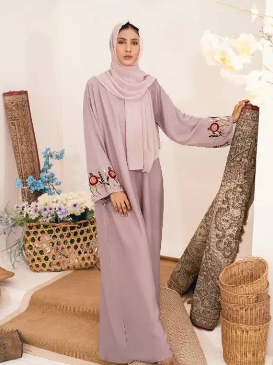 Multi Colored Amwaj Embellished Abaya for wholesale on Faire