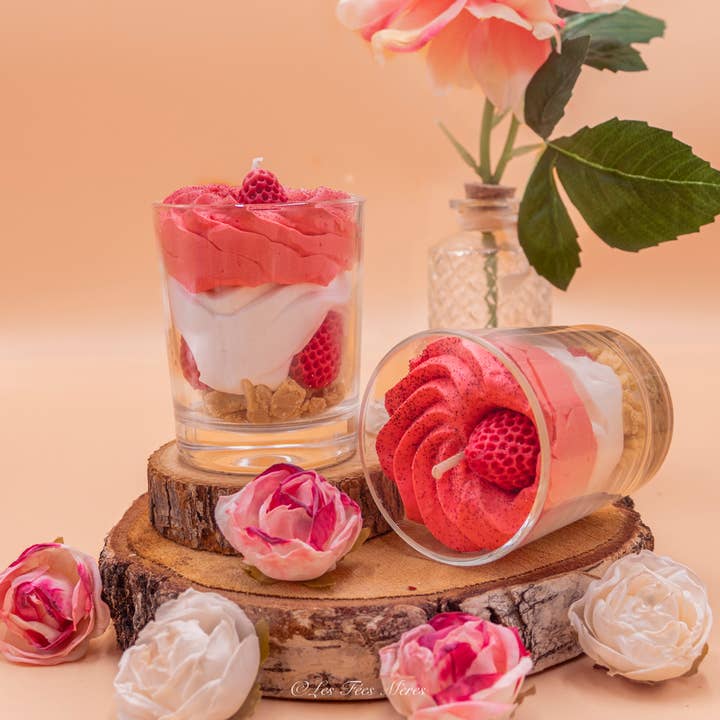 Les Fées Mères - Vente Bougies originales - Bougie Gourmande Fraise Des Bois fête des mères
