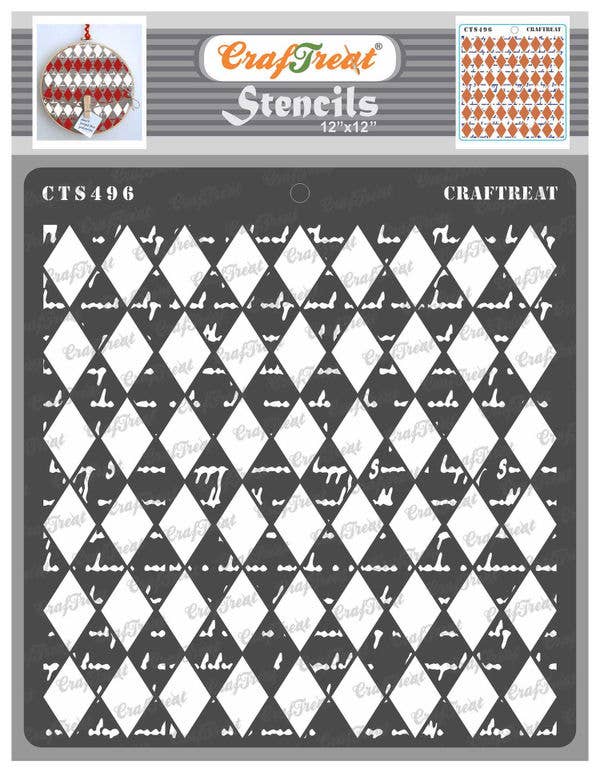 CrafTreat – wholesale Wall stencils – CrafTreat Harlequin Script Stencil 12 Inches0
