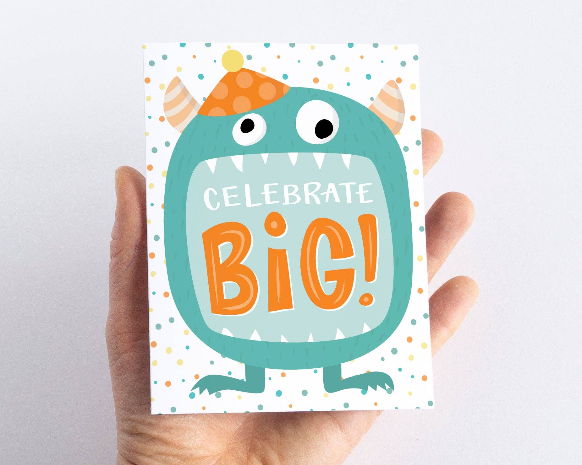 Pedaller Designs – Großhandel Geburtstagskarten – Celebrate Big Kids Monster Geburtstagskarte1