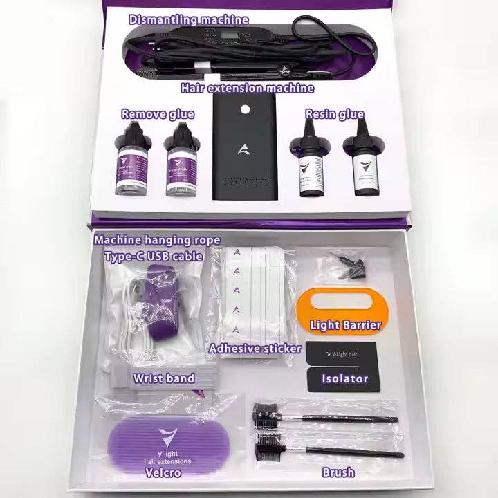 Kit d'Outils pour Extensions de Cheveux V-Light - Système d'Application Professionnel de Salon pour la vente par Hair Imports NYC