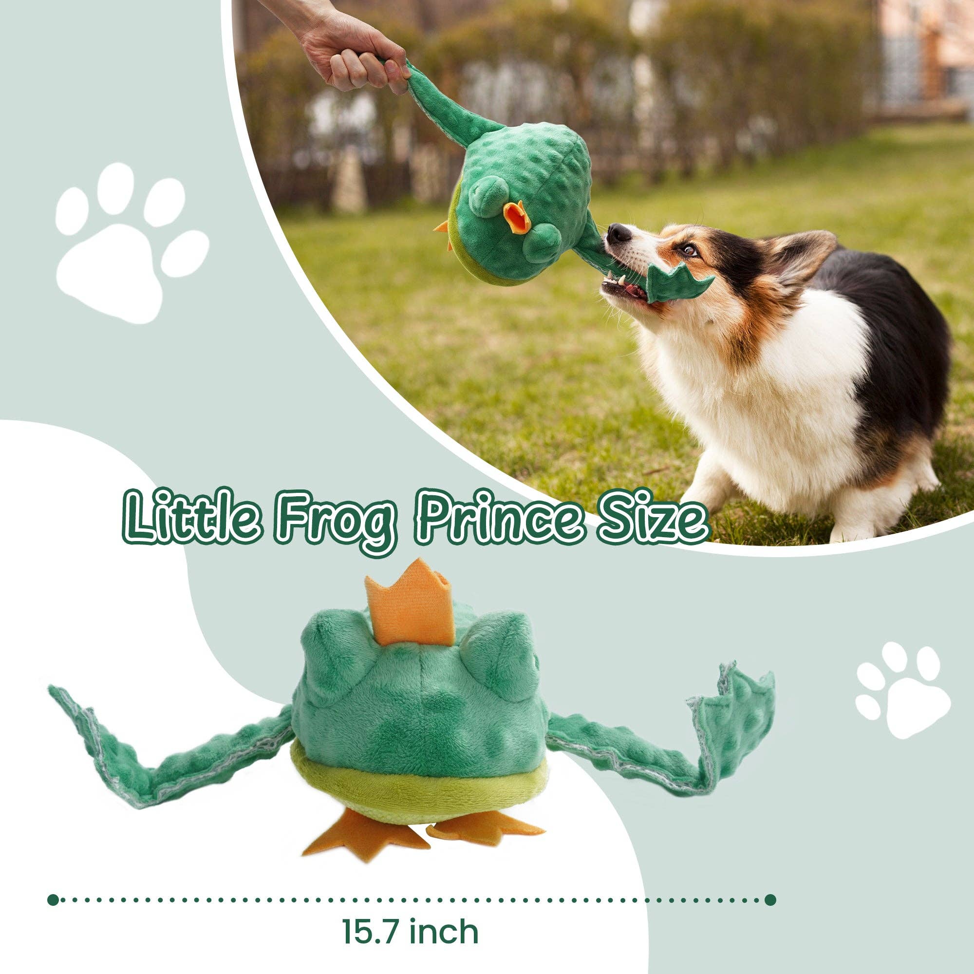 Nocciola - Wholesale Pet Plush Toy - Dog - Nocciola 2 in 1 Frog Prince Plush Dog Toy3