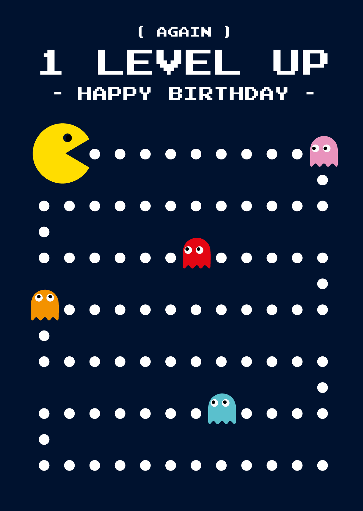 Studio Inktvis - Wholesale Birthday Card - Greeting card Pac Man birthday 1 level up3