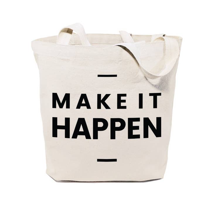 Make It happen Beach Wedding Tote and Handbag for wholesale by The Cotton & Canvas Co.