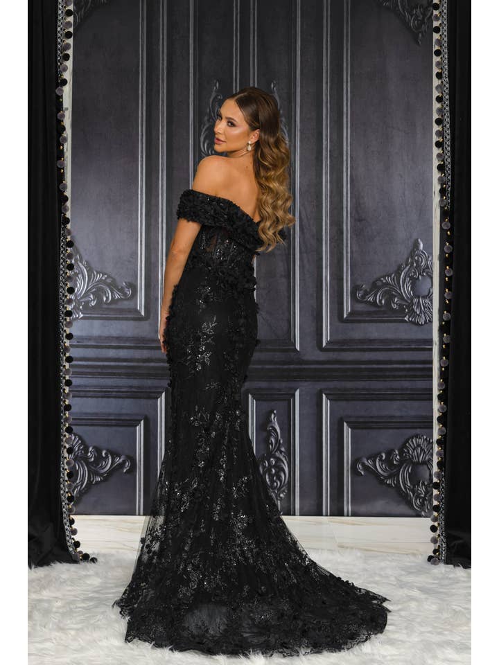 RICARICA INC. - Wholesale Gown - Women's - 7508_XL LUX OFF THE SHOULDER FORMAL MAXI DRESS