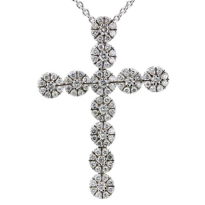 14K White Gold Diamond Cross Pendant for wholesale by NYMAN JEWELERS