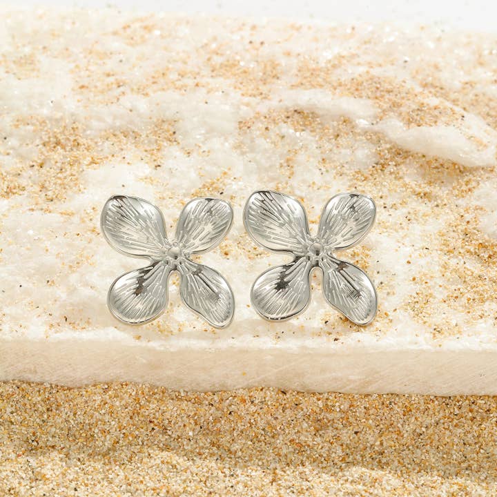 Kapyco - Wholesale Stud/Post Earrings - Stainless steel flower earrings - BO1002521