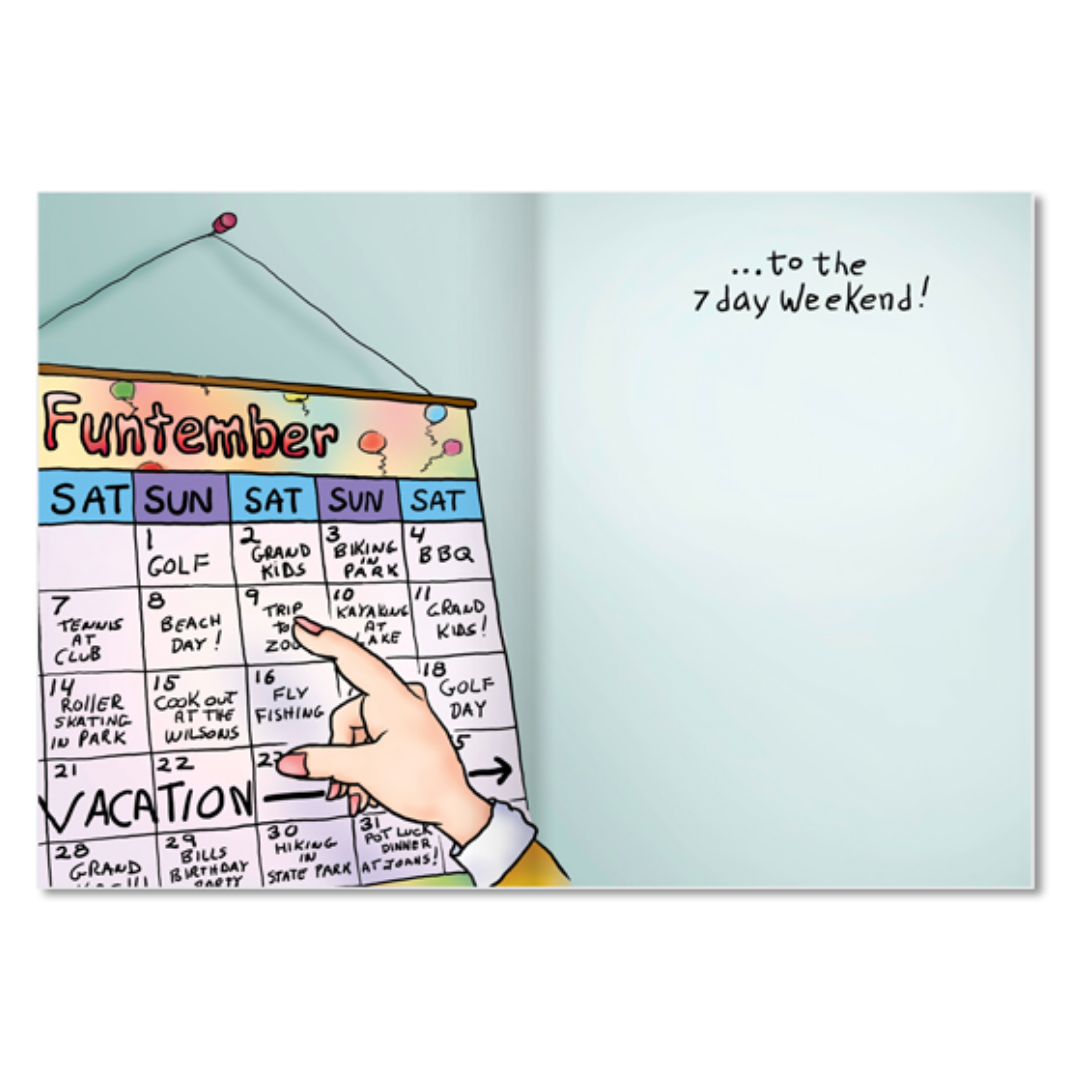 Oatmeal Studios - Vente Cartes pour départ à la retraite - Carte de retraite heureuse pour le week-end de 7 jours2