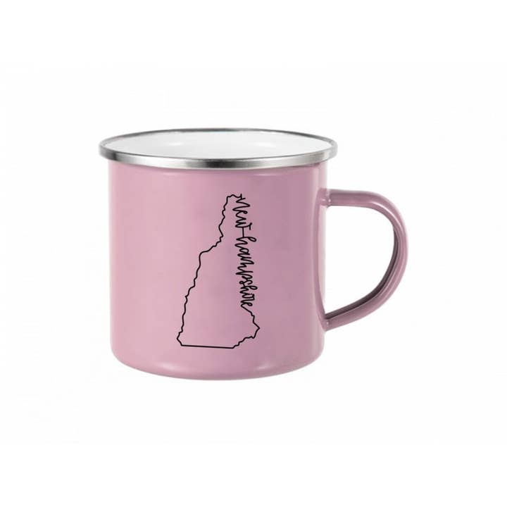 Daisy Mae Designs - Wholesale Coffee Mug - New Hampshire Enamel Mug New Hampshire Coffee Mug