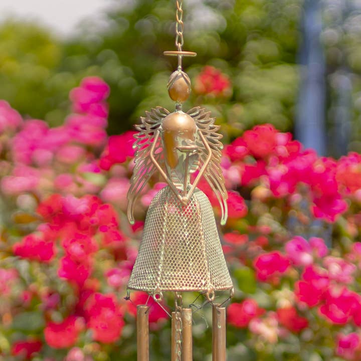 Zaer Ltd. International - Wholesale Wind Chime - 3 Assorted Hanging Angel Wind Chimes in Copper8