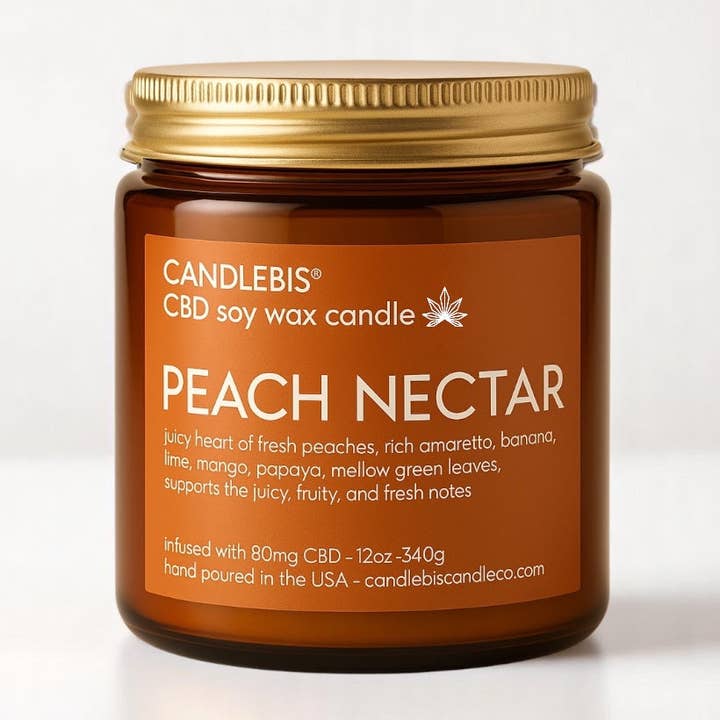 Candlebis CBD Candles - Wholesale CBD Other - Topical - PEACH NECTAR CBD CANDLE0
