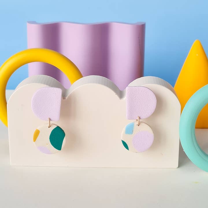 Mono - Wholesale Dangle Earrings - colorful patterned handmade clay earrings in 19 varieties9