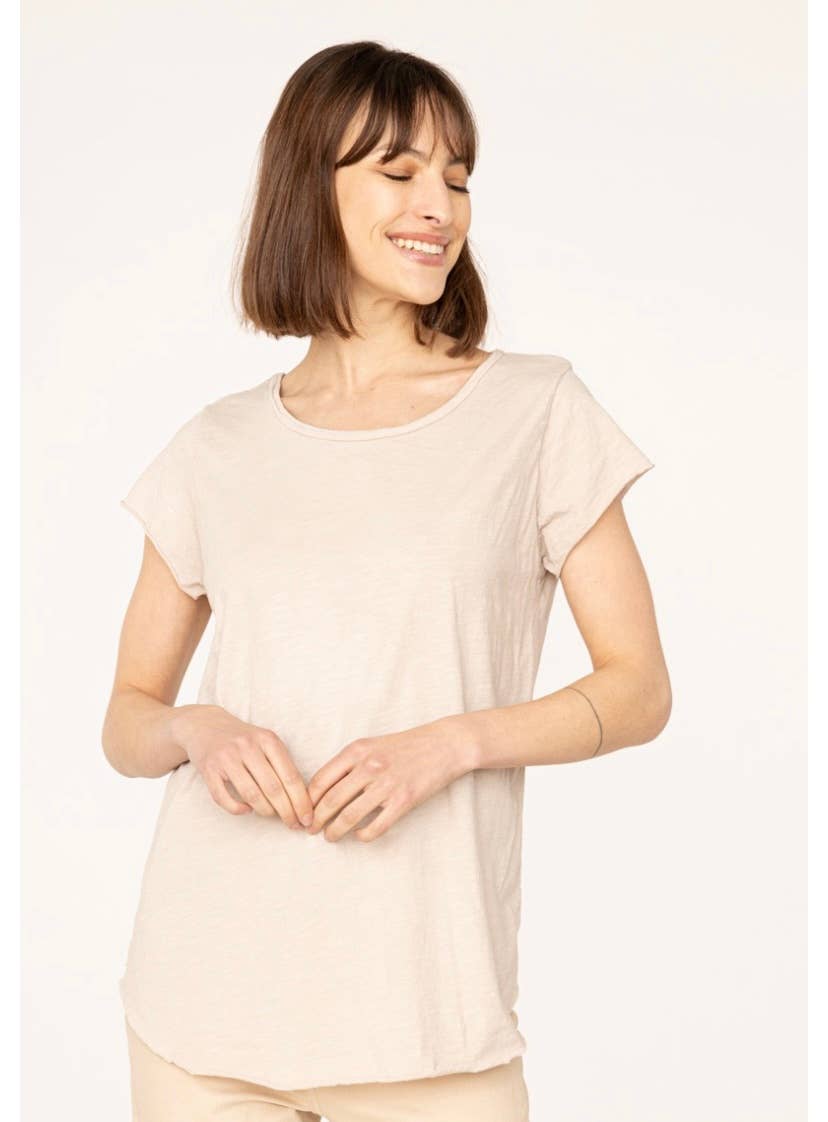 LINEN & COTTON HOUSE – Engroshandel T-shirt – til kvinder – Bomuld t-shirt med rund hals, basis 811752