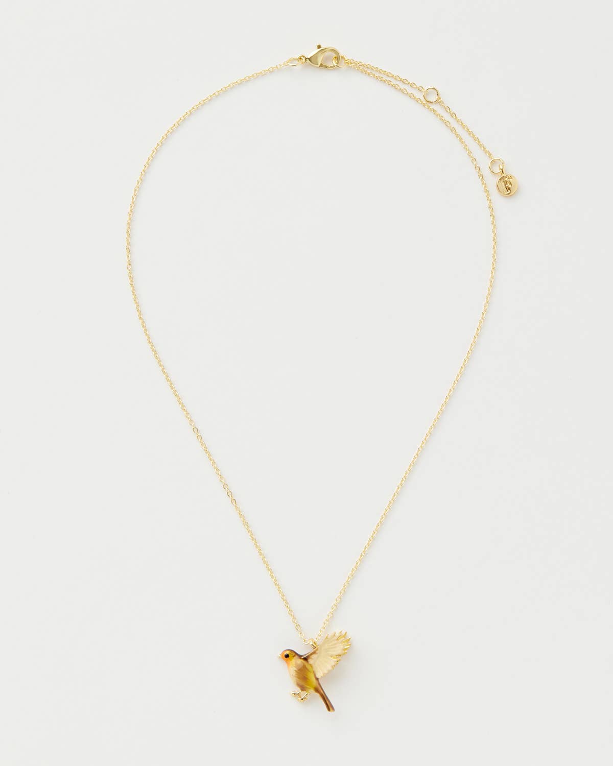 Fable England - Wholesale Pendant/charm necklace - Enamel  Flying Robin Necklace - UK, US & EU1