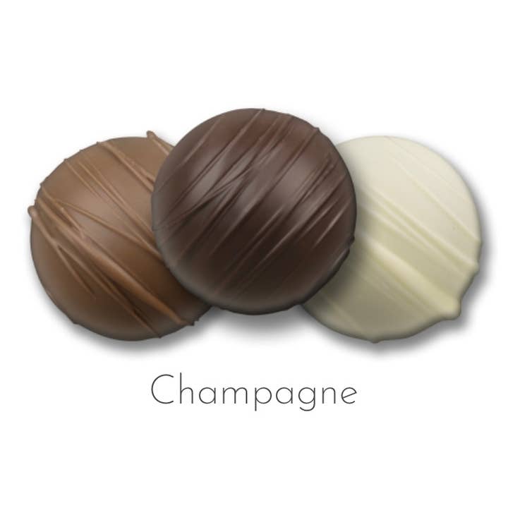 Dessert Truffle Champagne 🍾 1PK w/ Bow for wholesale by O'Shea's Candies Sweet Shop