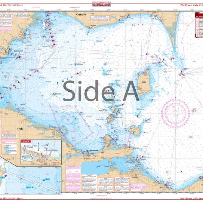 NW Lake Erie and Detroit River Navigation Chart 28 for wholesale by Waterproof Charts