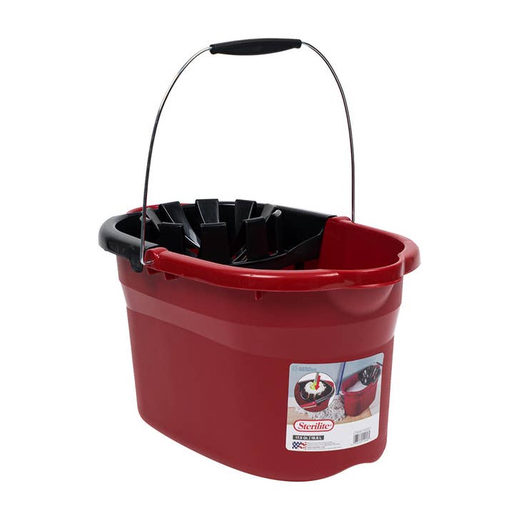 Sterilite Mop Bucket- Red w/ Black- 17.5qt for wholesale by Deluxe Import Trading