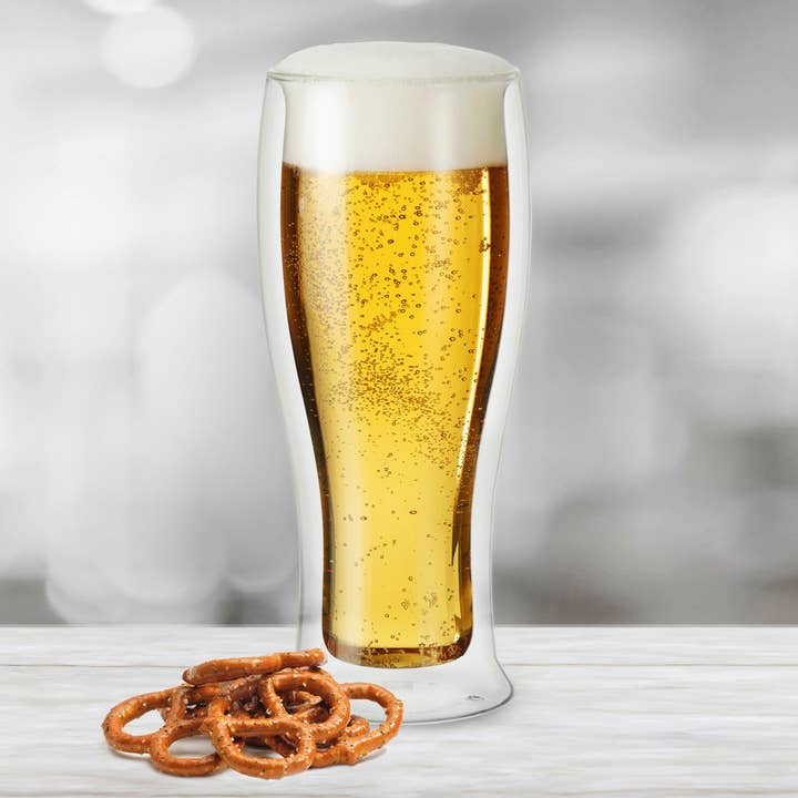 Oggi - Vente Verre/chope à bière - Verre à bière à double paroi 14 oz/400 ml, ensemble de 2