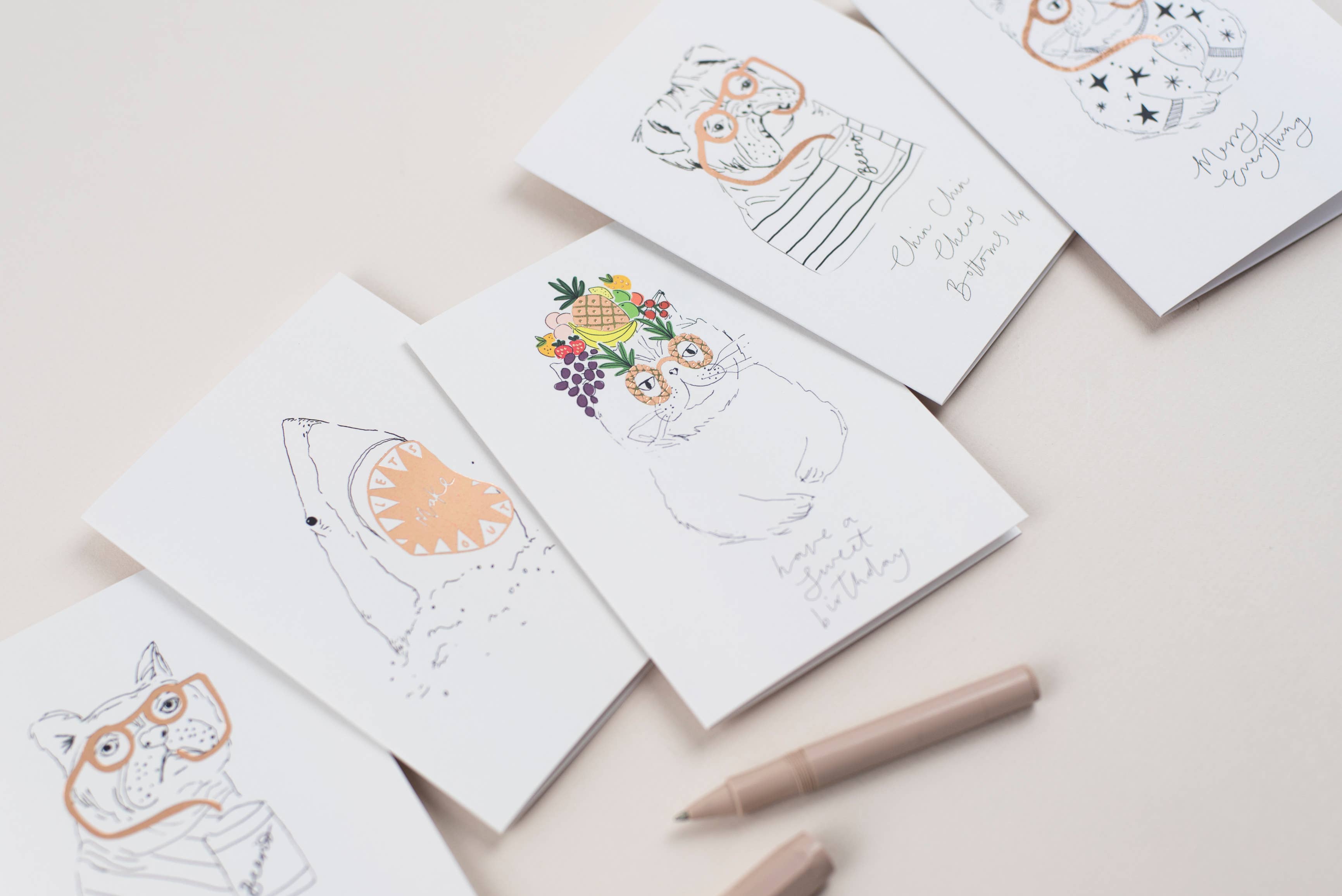 Katie Housley – wholesale Birthday card – CHIN CHIN, CHEERS, BOTTOMS UP BIRTHDAY CARD1