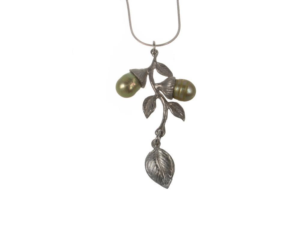 Erica Zap Designs - Wholesale Pendant/Charm Necklace - Branch Pearl & Leaf Pendant3