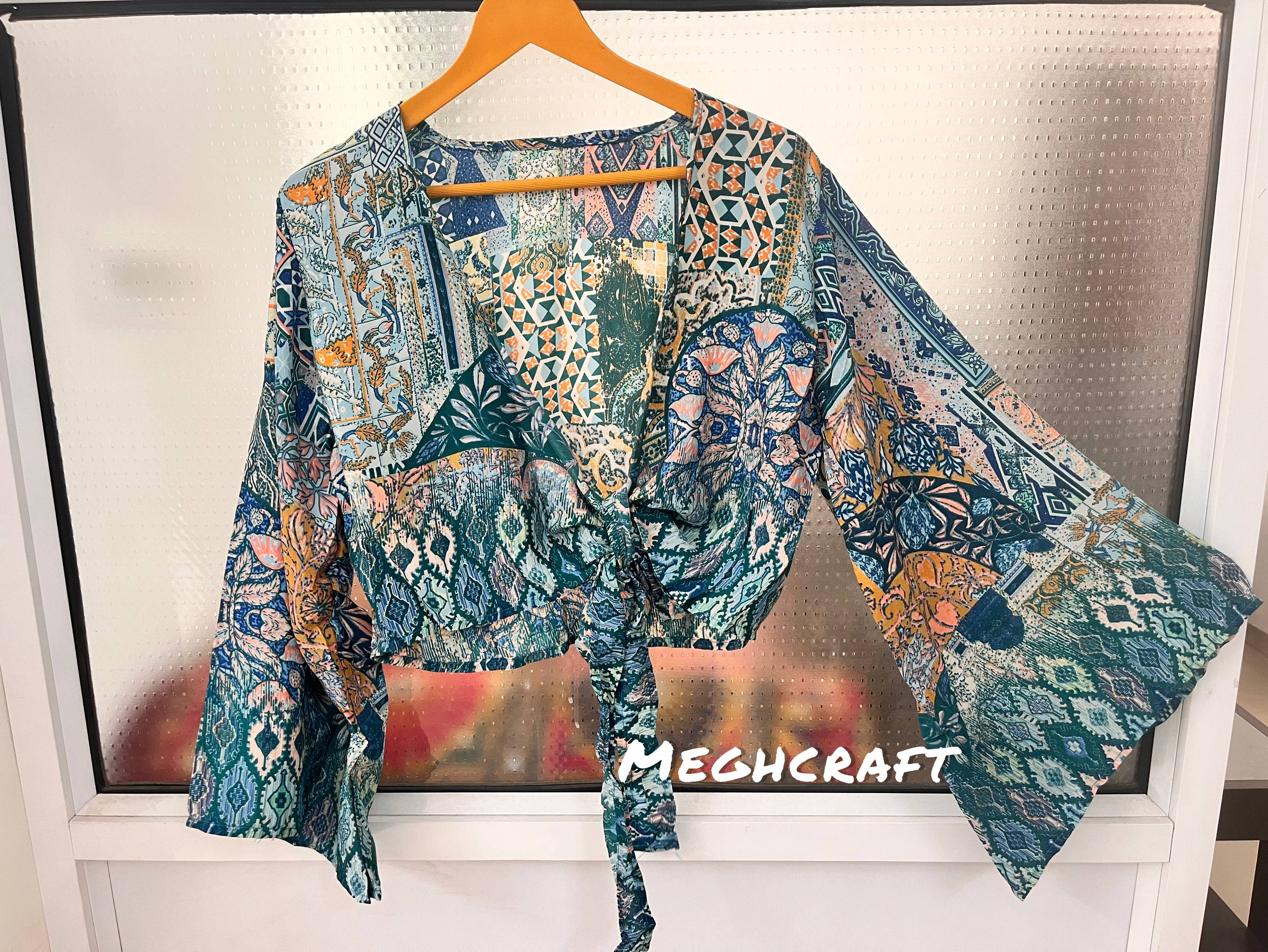 Meghcraft – Engroshandel Bluse - Dame – Silketop med klokkeærmer og bindebånd15