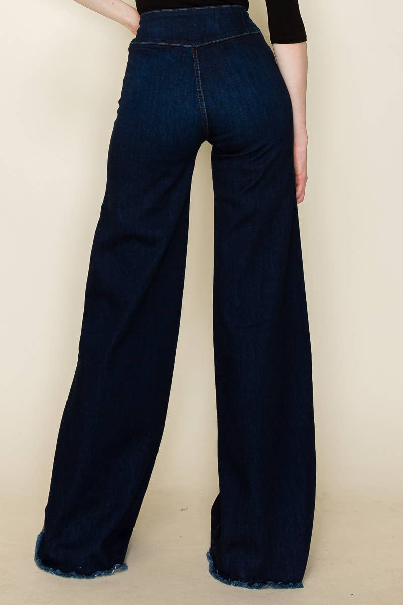 O2 Denim - Wholesale Jeans - Women's - PW508 -M Front Seam Wide Leg Denim Jeans in Medium Wash10