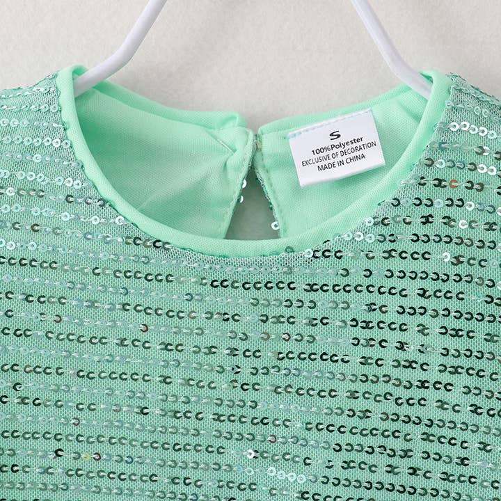 Auraquise - Wholesale T-Shirt - Kids - Girls Boutique Fashion Sequins Short Sleeves Top5