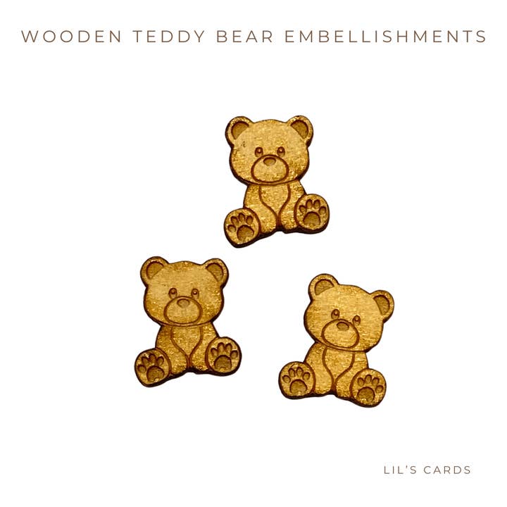 Lil's Cards - Wholesale Birthday card - Girls Birthday Set of 6 Card Pack. Ages 1-6 - with Wooden Teddy Bear embellishment7