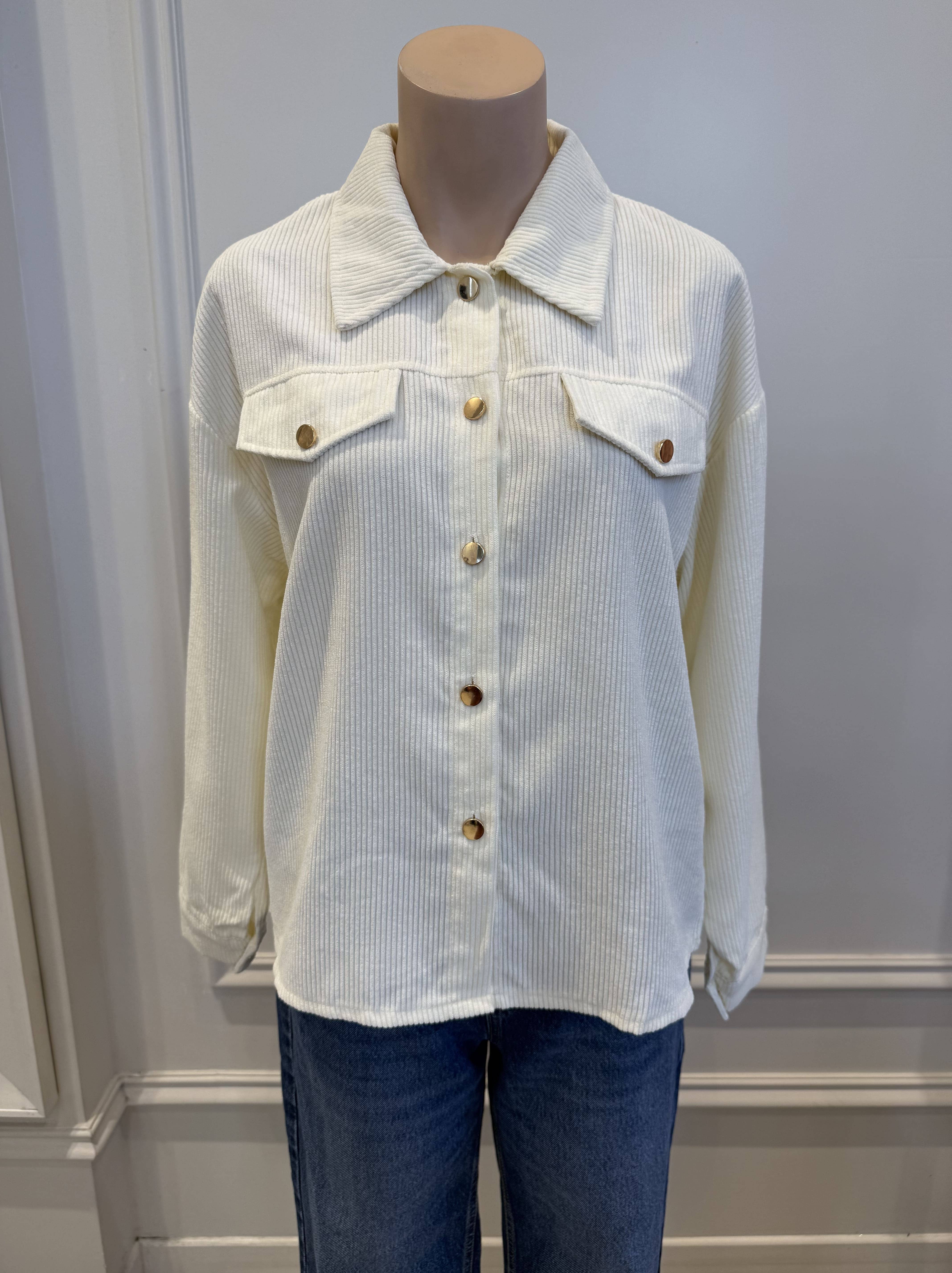 LOVIE & CO - Wholesale Outerwear - Maternity - Corduroy overshirt with patch pockets - 72926-LORIS2