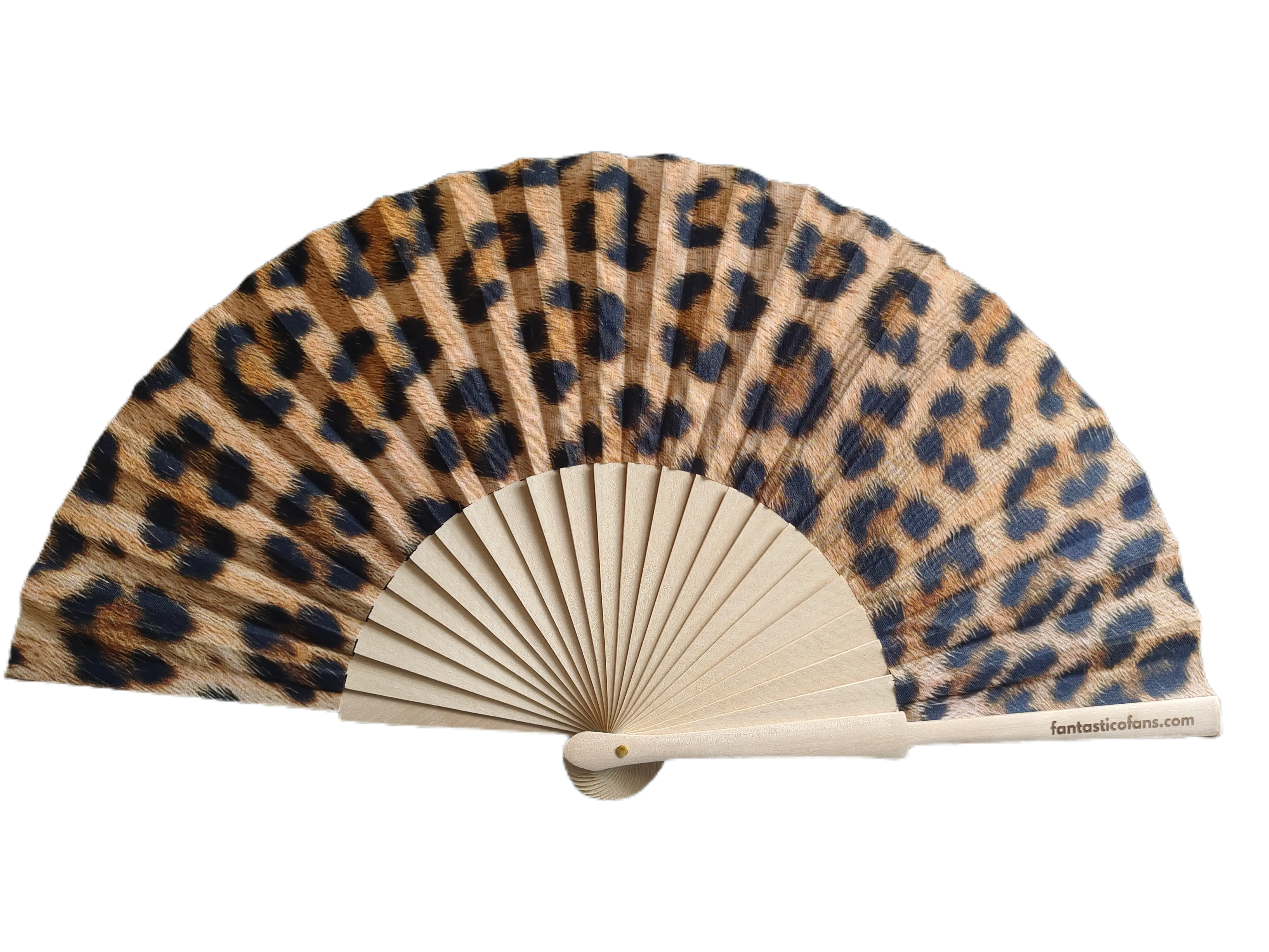 Fantastico Fans - Venta al por mayor Ventilador plegable de mano - Abanico de 23 cm con estampado de leopardo1