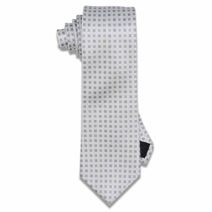 Silver Squares Silk Tie for wholesale by Aristocrats Bows N Ties