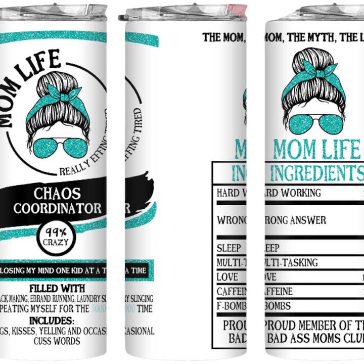 Gobelet Mom Life de 20 oz, parfait pour la fête des mères ! pour la vente par Perfectly Diverse Trendz, LLC