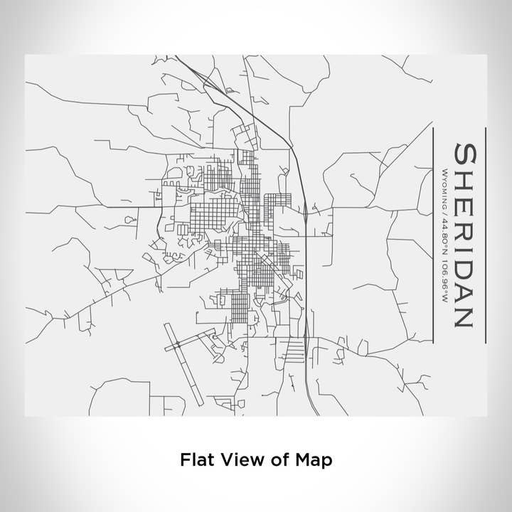 JACE.design - Wholesale Water Bottle - Sheridan WY Map Bottle with Bamboo Top in Matte White1