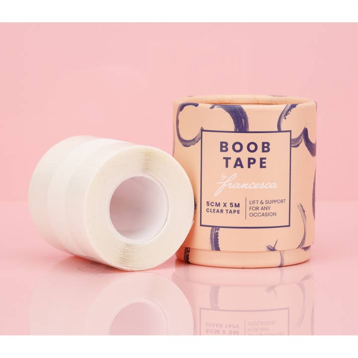 Klar enkelsidig brösttejp 5cm x 5m för wholesale av Boob Tape by Francesca