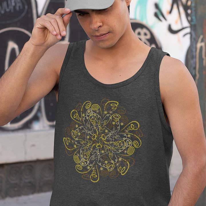 Dymitry op bestelling gemaakte tanktop voor heren - Dark Heather voor wholesale door symbolika