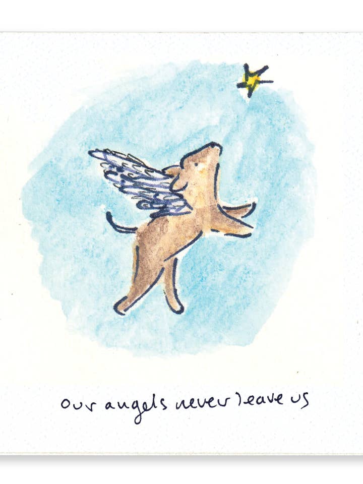 Our Angels Never Leave Us Sympathy Card for wholesale by Rosie’s Wonders Connection Cards