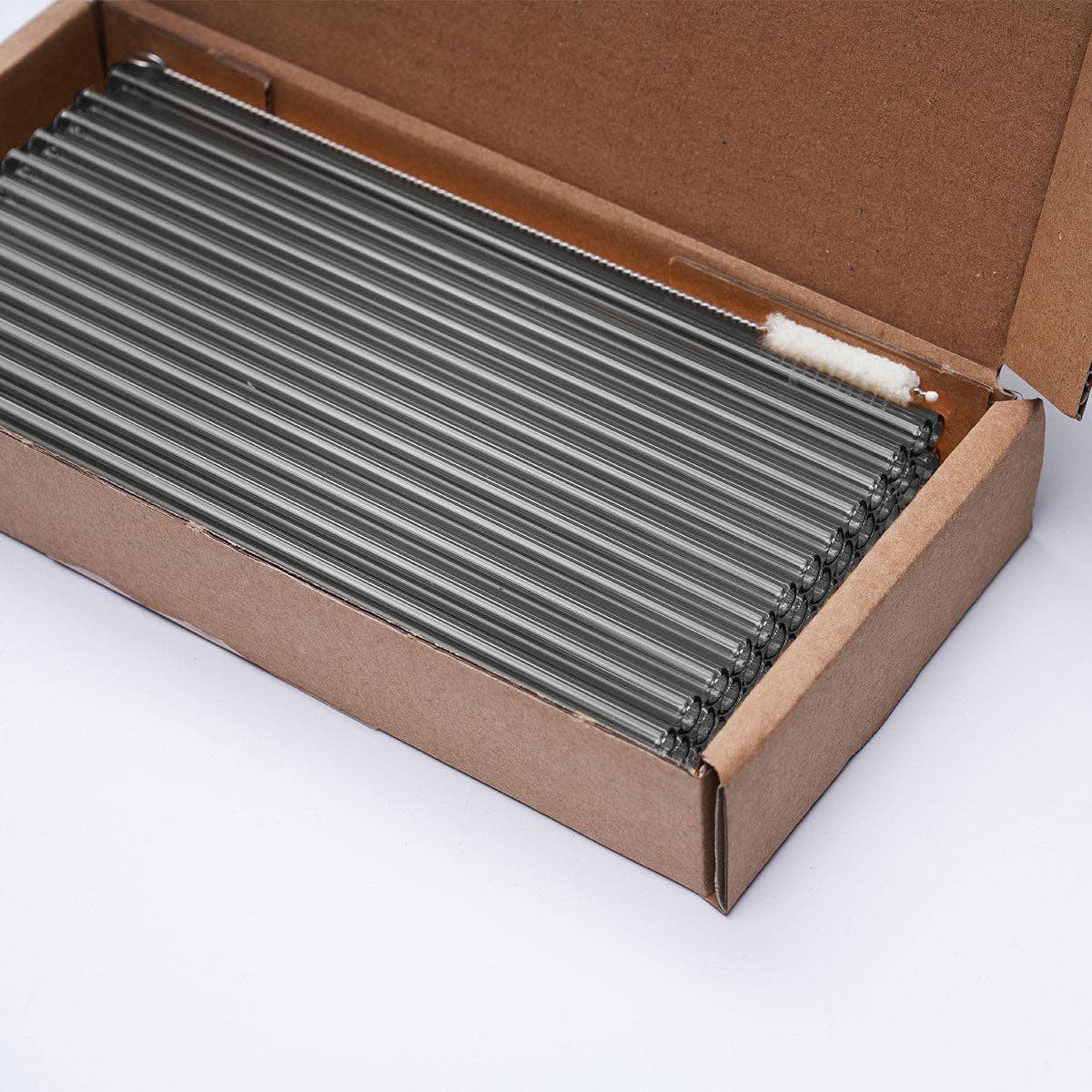 50 grey glass drinking straws “jack of all trades” (20 cm) +cleaning for wholesale on Faire3