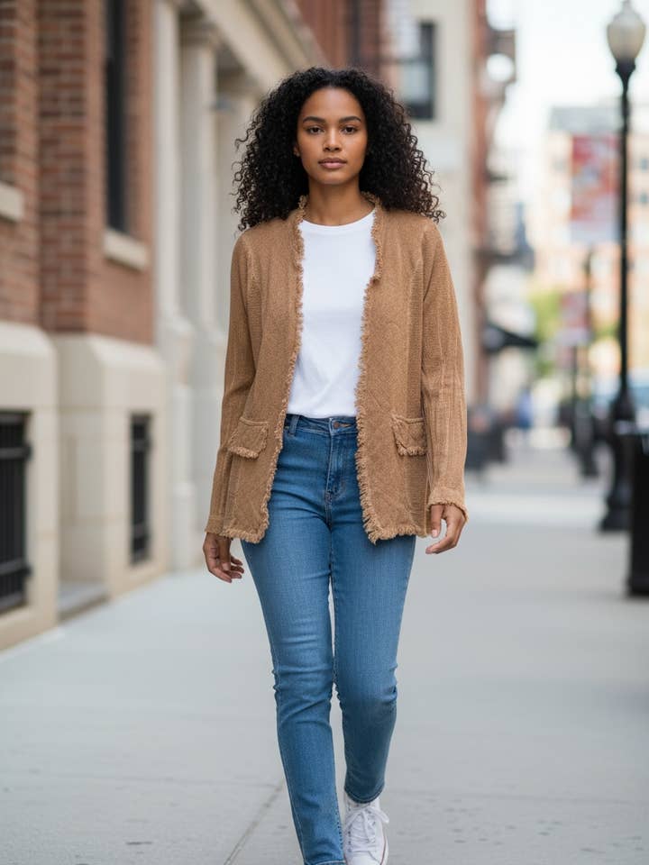 Frühlings- und Sommerjacke aus Baumwoll-Leinen von LINEN & COTTON HOUSE für den Großhandel von LINEN & COTTON HOUSE