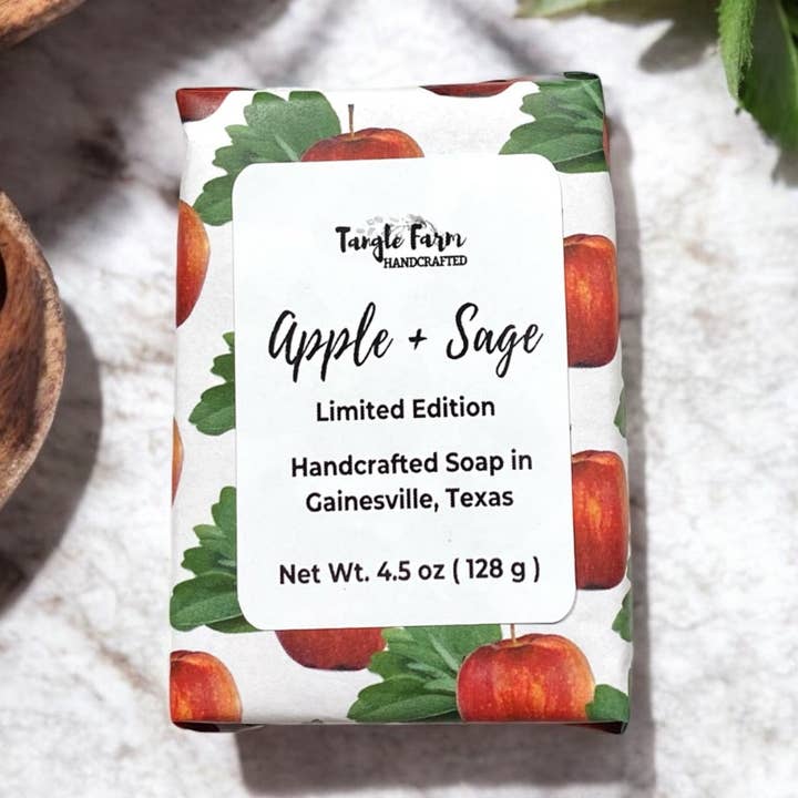 Apple + Sage Goat's Milk Soap for wholesale by Tangle Farm Handcrafted